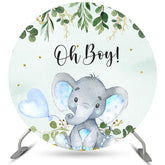 éléphant et ballon Oh Boy Circle toile de fond de douche de bébé